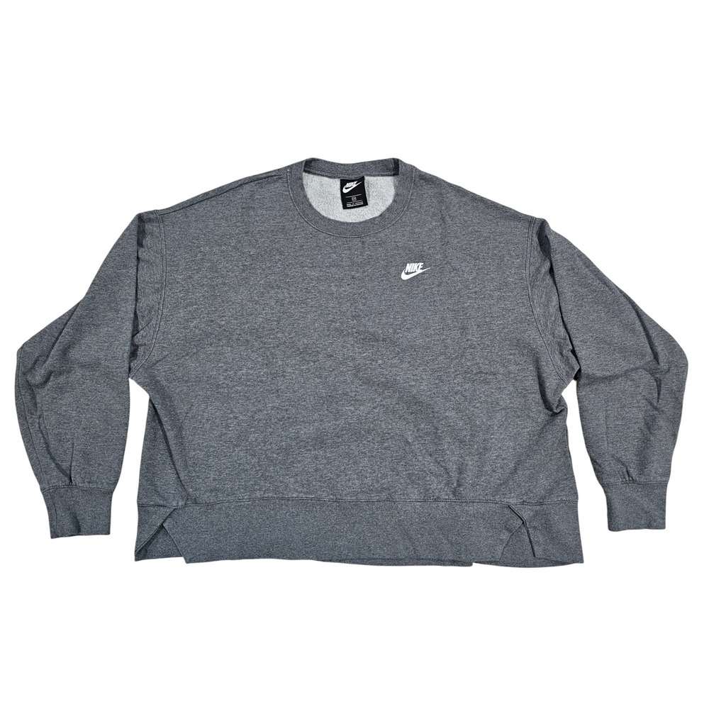 Nike Sportswear Women 2X Grey Essential Fleece Crewneck Oversized Sweatshirt